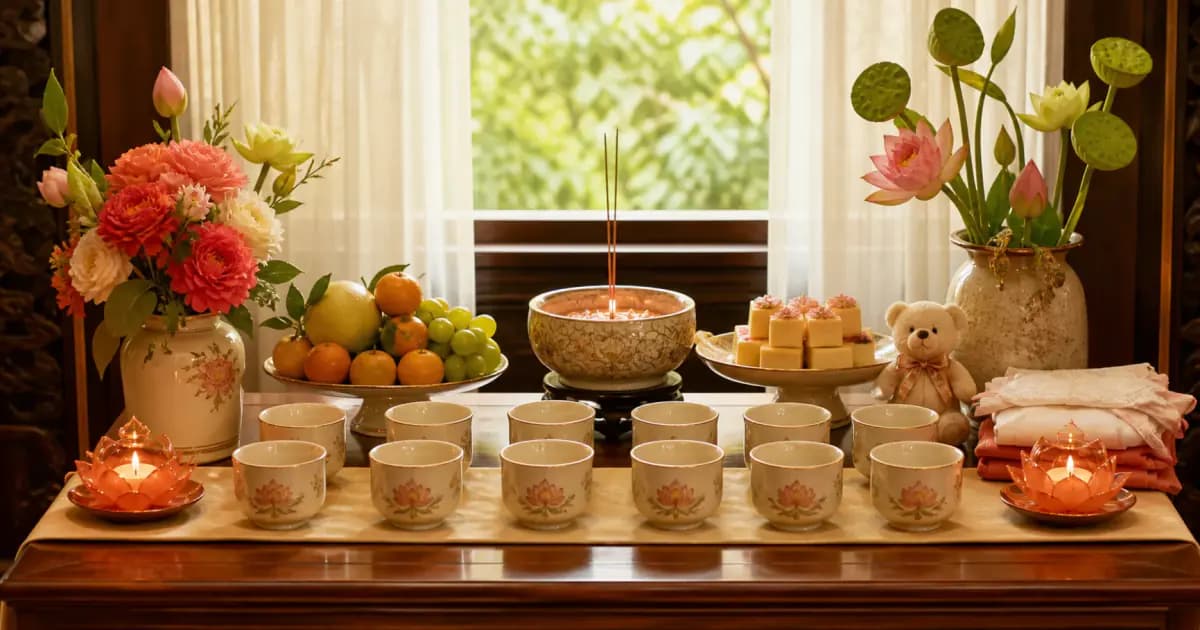 Cúng căn (đoạn tuổi 12) cho bé: ý nghĩa, mâm cúng & bài khấn tạ Bà Mụ